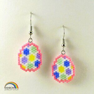 Handmade Beaded Easter Egg Earrings